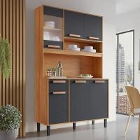 Cozinha Compacta 6 Portas 1 Gavetas 2 Nichos Nápoles - Itatiaia Cinamomo-grafite - 1