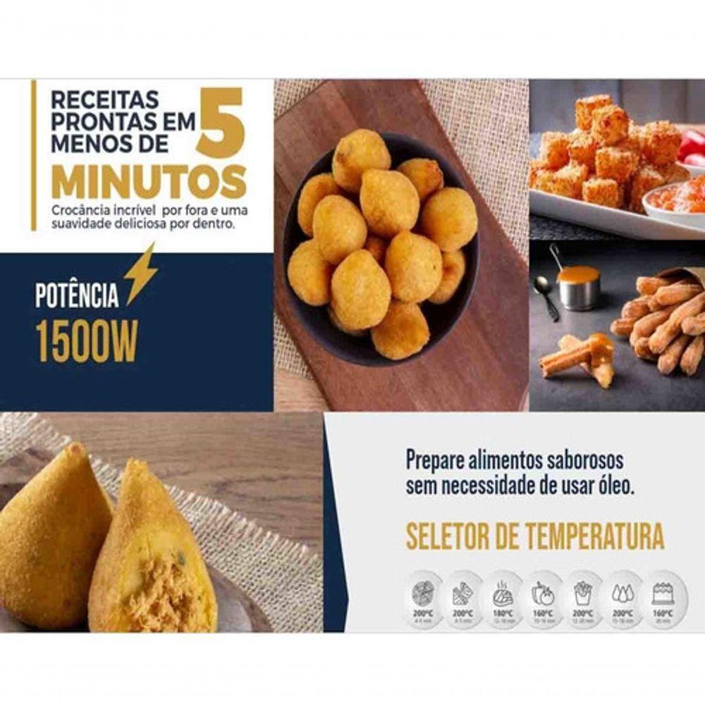 Fritadeira Eletrica Britania 4,1 Litros Sem Oleo Air Fryer Bfr10p 220V Preto - 4