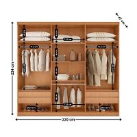 Guarda Roupa Casal Kiev 100% Mdf 6 Portas E 4 Gavetas Naturalle/off White - 3