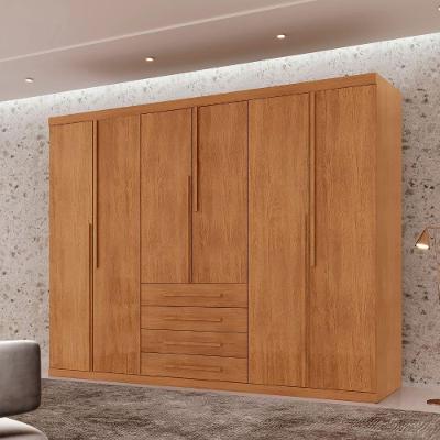 Guarda Roupa Casal Matteo mdf 6pts 4gvts Moderna Mobília Naturalle