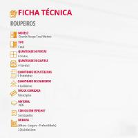 Guarda Roupa Casal Matteo 100%mdf 6pts 4gvts Moderna Mobília Naturalle - 6