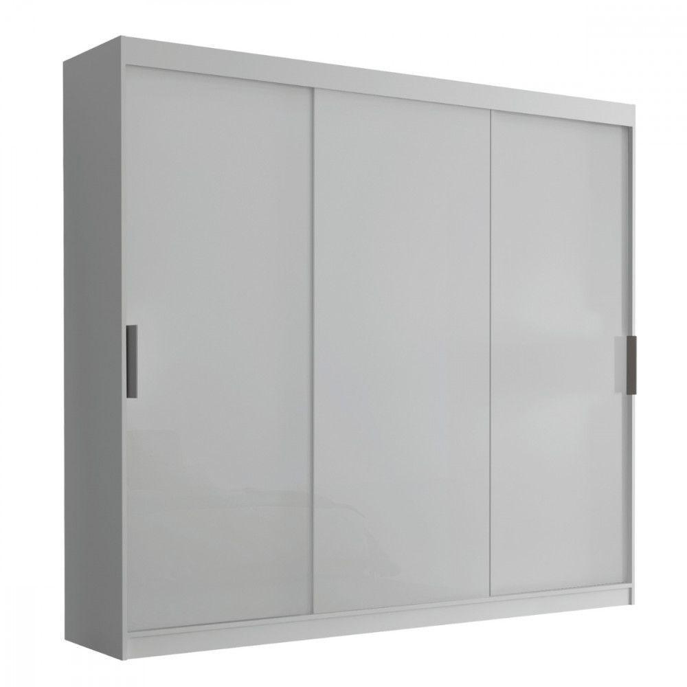 Guarda Roupa Vitor Em Mdf 3 Portas E 6 Cabideiros Moderna Branco - 2