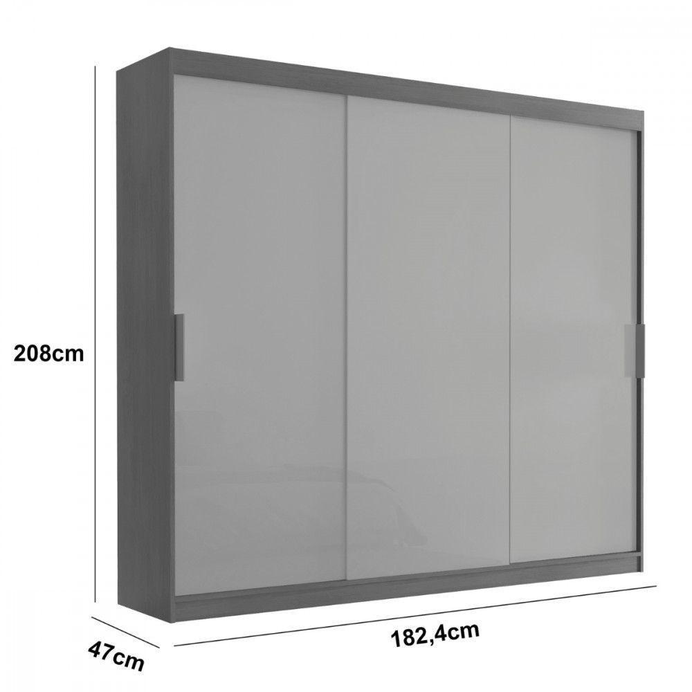 Guarda Roupa Vitor Em Mdf 3 Portas E 6 Cabideiros Moderna Branco - 3