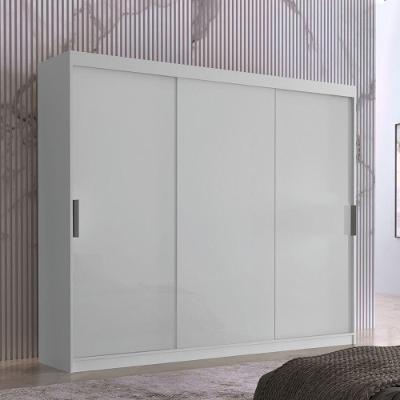 Guarda Roupa Casal Victor 3 Portas de Correr Branco MDF