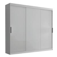 Guarda Roupa Vitor Em Mdf 3 Portas E 6 Cabideiros Moderna Branco - 2