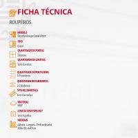 Guarda Roupa Vitor Em Mdf 3 Portas E 6 Cabideiros Moderna Branco - 5