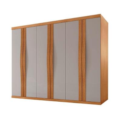 Guarda Roupa Casal Rommeo 6 Portas 6 Gavetas Naturalle-Off White 100% MDF
