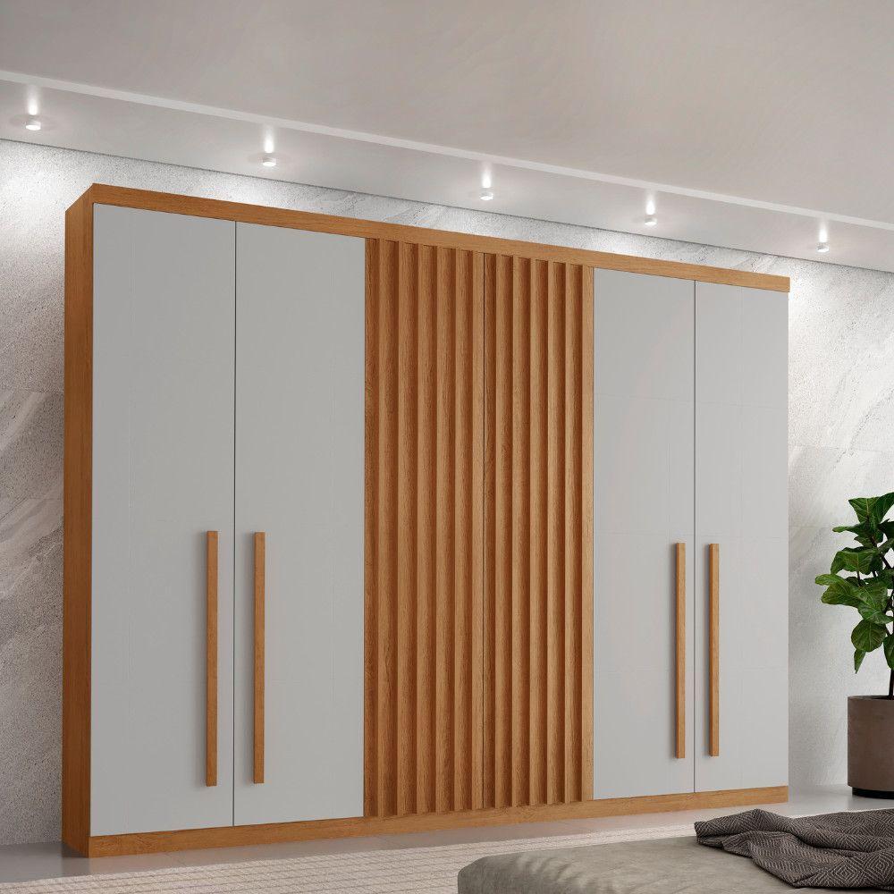 Guarda Roupa Casal Orion Mdf 6 Portas E 6 Gavetas Moderna Naturalle/off White - 1