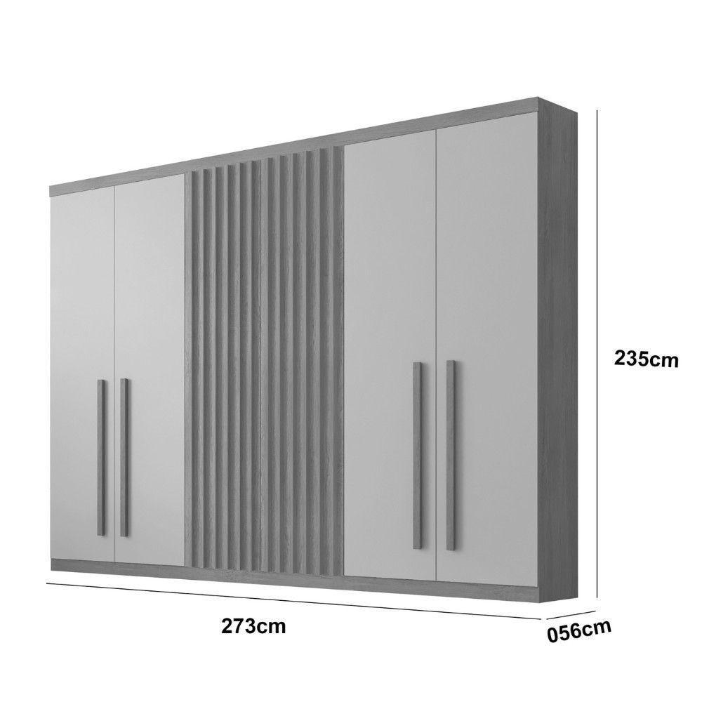 Guarda Roupa Casal Orion Mdf 6 Portas E 6 Gavetas Moderna Naturalle/off White - 3