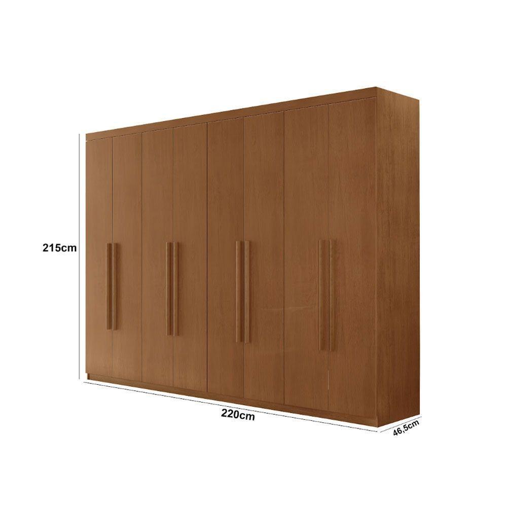 Guarda Roupa Casal Heros Com 8 Portas E 4 Gavetas Moderna Naturalle - 3