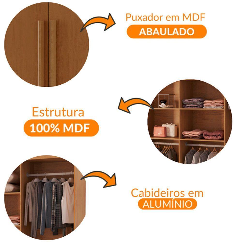 Guarda Roupa Casal Heros Com 8 Portas E 4 Gavetas Moderna Naturalle - 6