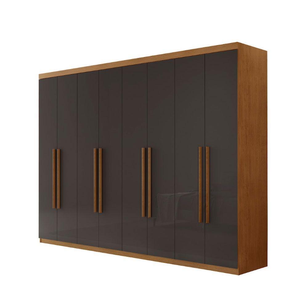 Guarda Roupa Casal Heros Com 8 Portas E 4 Gavetas Moderna Naturalle Grafite - 2