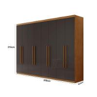 Guarda Roupa Casal Heros Com 8 Portas E 4 Gavetas Moderna Naturalle Grafite - 3