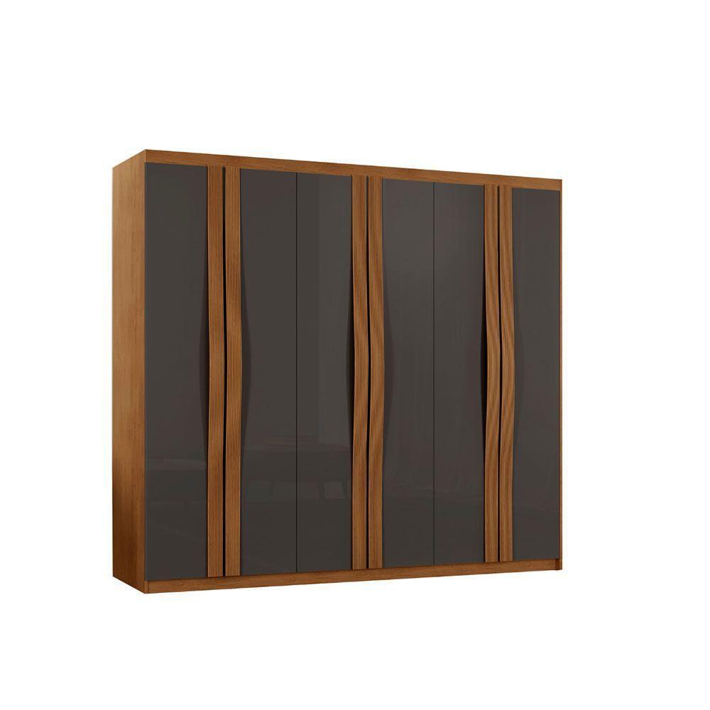 Guarda Roupa Casal Dunas Mdf 6 Portas E 2 Gavetas Moderna Naturalle Grafite - 1