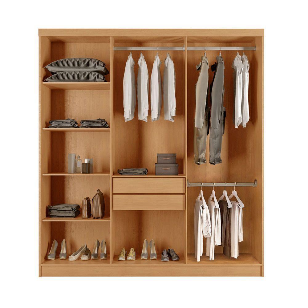 Guarda Roupa Casal Dunas Mdf 6 Portas E 2 Gavetas Moderna Naturalle Grafite - 3