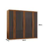 Guarda Roupa Casal Dunas Mdf 6 Portas E 2 Gavetas Moderna Naturalle Grafite