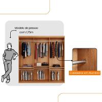 Guarda Roupa Casal Connor Mdf 3pts De Correr Moderna Mobília Naturalle/off White - 6