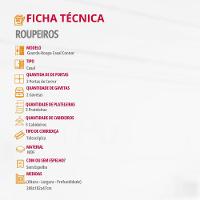 Guarda Roupa Casal Connor 100% Mdf 3 Portas E 2 Gavetas Naturalle - 6