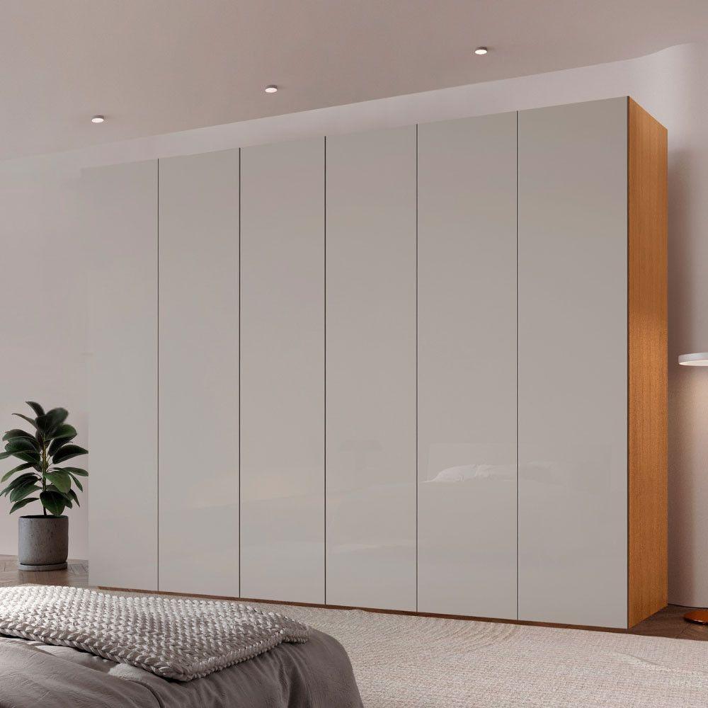 Guarda Roupa Casal Coliseu Mdf 6 Pts 6 Gvts Moderna Mobília Naturalle/off White - 1