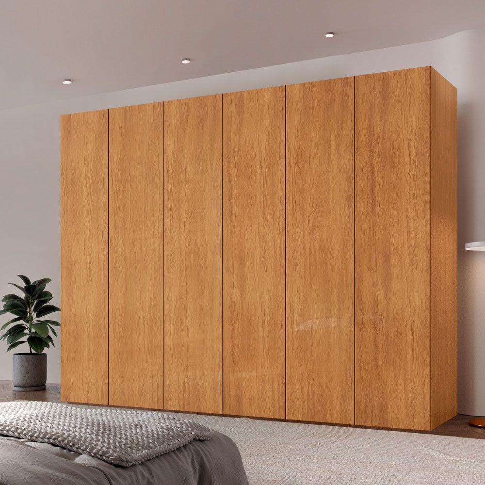 Guarda Roupa Casal Coliseu Mdf 6 Pts 6 Gvts Moderna Mobília Naturalle - 1