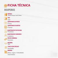 Guarda Roupa Casal Coliseu Mdf 6 Pts 6 Gvts Moderna Mobília Naturalle - 3