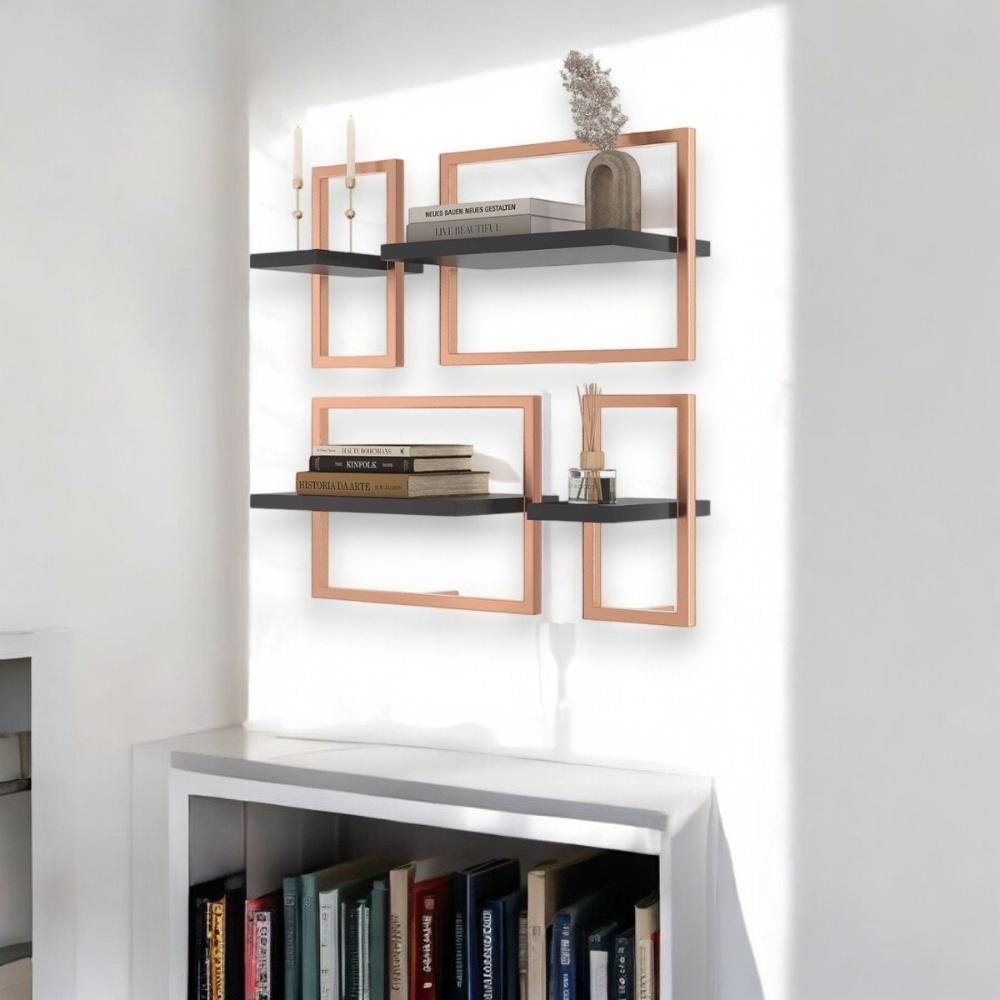 Lego C/ 4 Prateleiras Paris Preto/cobre - 1