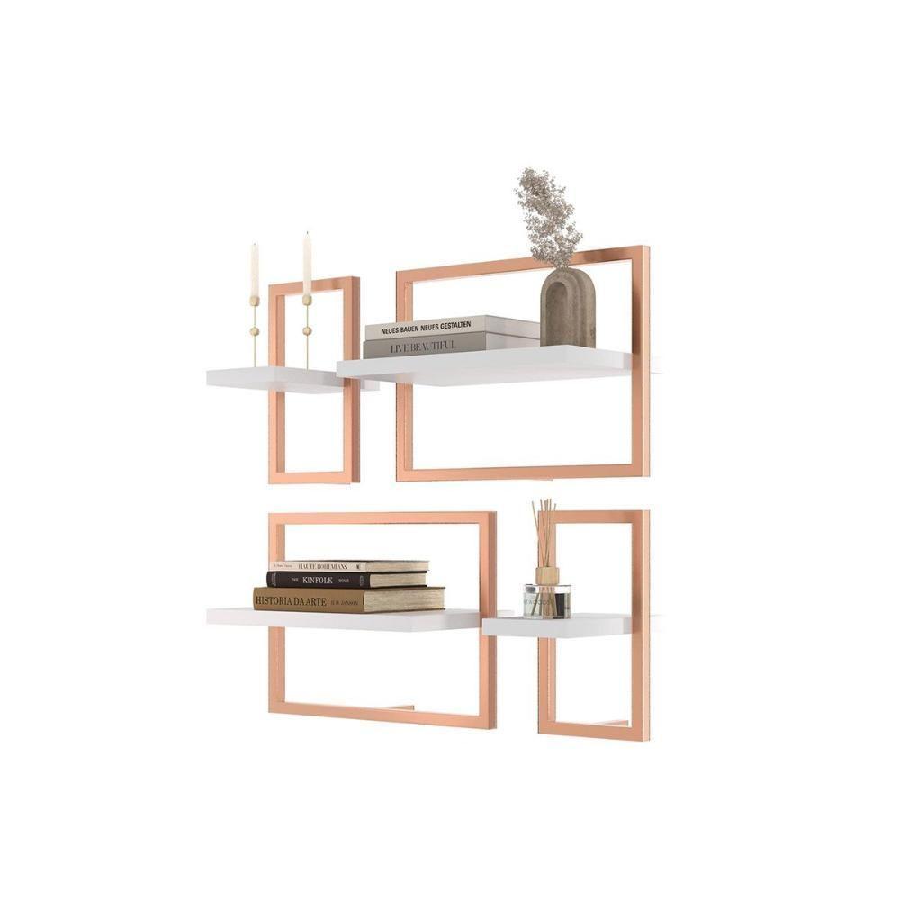 Lego C/ 4 Prateleiras Paris Branco/cobre - 2