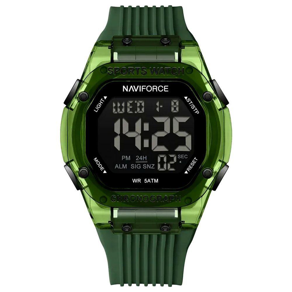 Relógio Digital Esportivo Luminoso Pulseira De Silicone 50m à Prova D'água Verde - 1
