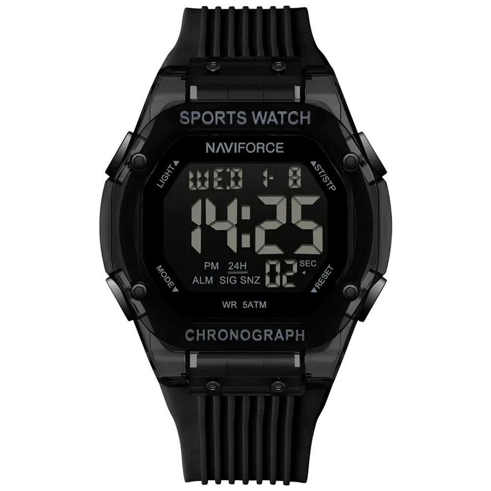 Relógio Digital Esportivo Luminoso Pulseira De Silicone 50m à Prova D'água Preto - 1
