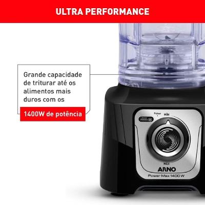 Liquidificador Arno Power Max Ln65 Com 15 Velocidades E Jarra 3,1 Litros Preto 220V