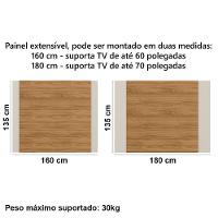 Rack E Painel Extensivel Para Tv 70 Polegadas Plla Nature Off White - 3
