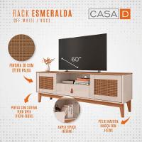 Rack Esmeralda 1,60m C/ 2 Portas Gaveteiro E Nicho Central Off White/noce - 7