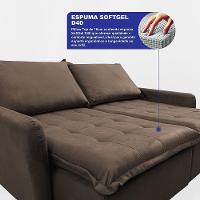 Sofá Sem Caixa Retrátil 1,60m Softgel Luna Velusoft Café Cama Inbox - 2