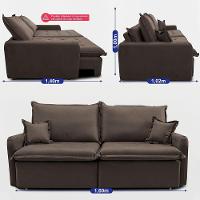 Sofá Sem Caixa Retrátil 1,60m Softgel Luna Velusoft Café Cama Inbox