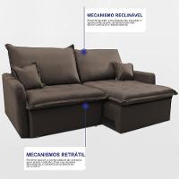 Sofá Sem Caixa Retrátil 1,60m Softgel Luna Velusoft Café Cama Inbox - 6