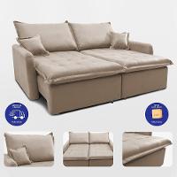 Sofá Sem Caixa Retrátil 1,60m Softgel Luna Velusoft Bege Cama Inbox - 7
