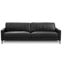 Sofá 3 Lugares Para Sala Living Industrial 240cm Evo L06 Couro Preto - Lyam Decor - 2