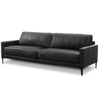 Sofá 3 Lugares Para Sala Living Industrial 240cm Evo L06 Couro Preto - Lyam Decor - 6