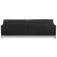 Sofá 3 Lugares Para Sala Living Industrial 240cm Evo L06 Couro Preto - Lyam Decor - 7