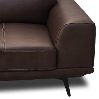 Sofá 3 Lugares Para Sala Living Industrial 216cm Cádis L06 Couro Marrom Escuro - Lyam Decor - 8