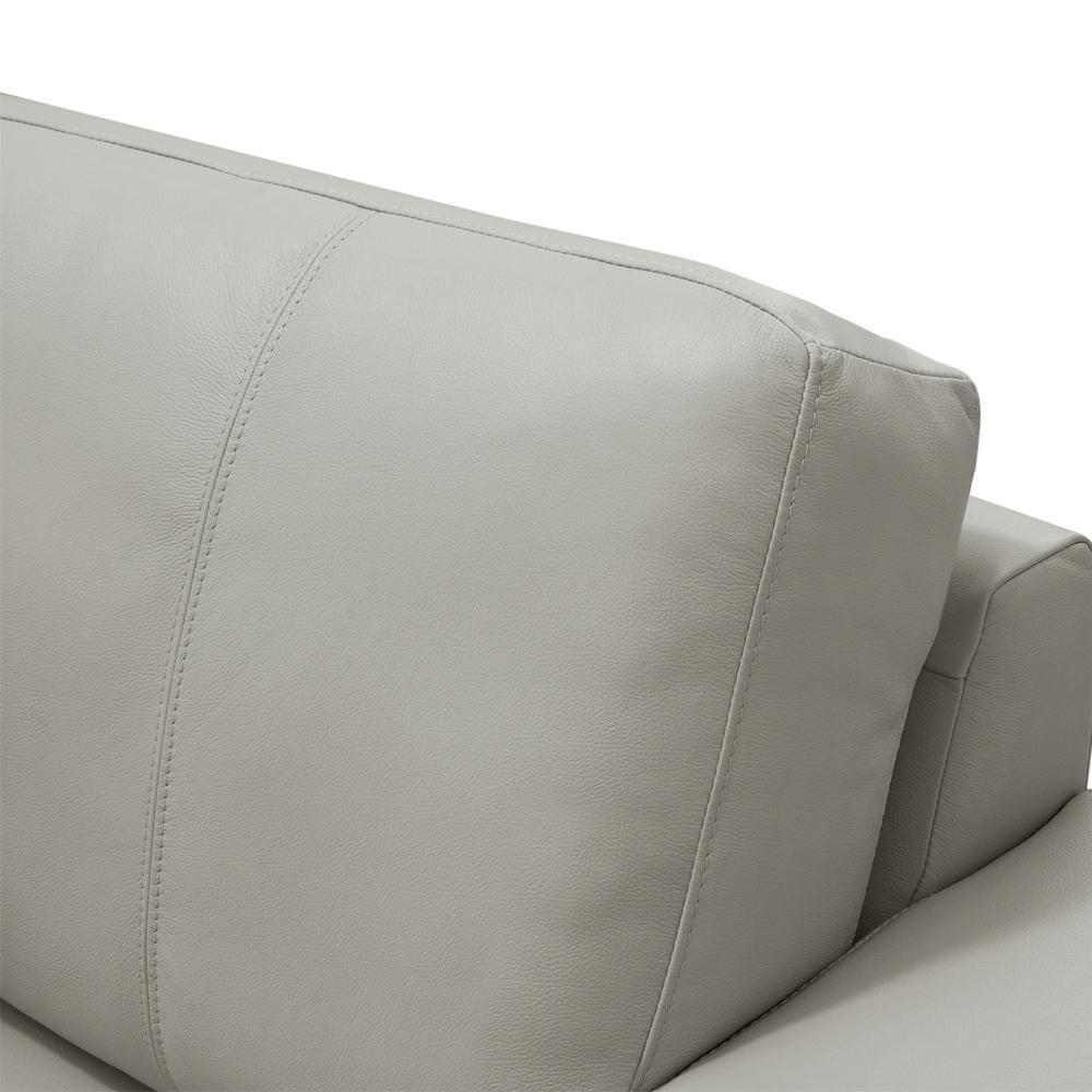 Sofá 3 Lugares Para Sala De Estar Living 205cm Aurora L06 Couro Pérola - Lyam Decor - 8