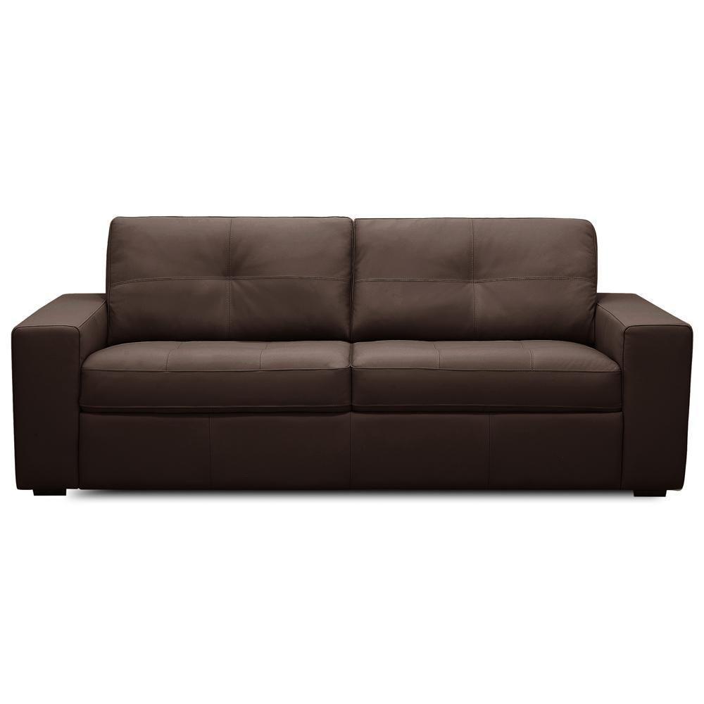 Sofá 3 Lugares Para Sala De Estar Living 235cm Vienne L06 Couro Marrom Café - Lyam Decor - 2