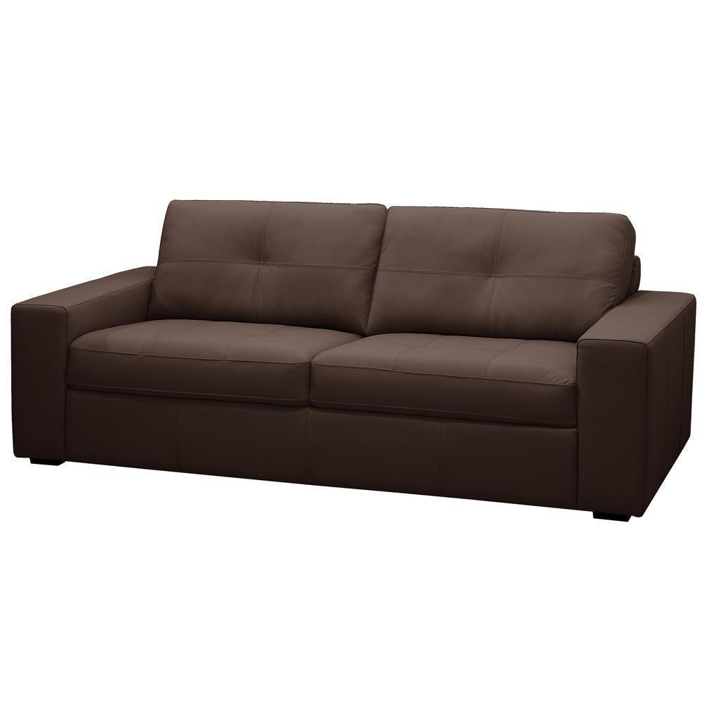 Sofá 3 Lugares Para Sala De Estar Living 235cm Vienne L06 Couro Marrom Café - Lyam Decor - 5