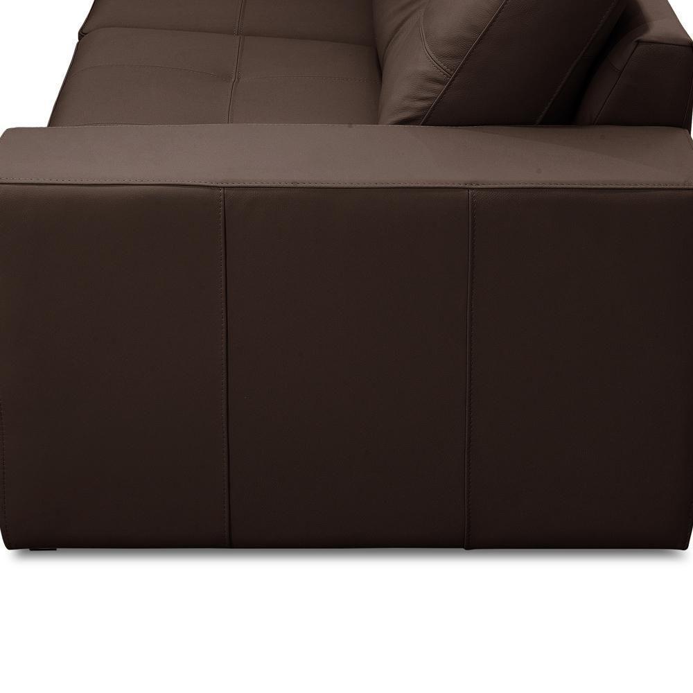 Sofá 3 Lugares Para Sala De Estar Living 235cm Vienne L06 Couro Marrom Café - Lyam Decor - 7