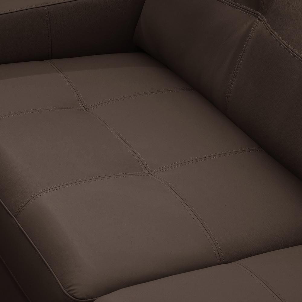 Sofá 3 Lugares Para Sala De Estar Living 235cm Vienne L06 Couro Marrom Café - Lyam Decor - 8