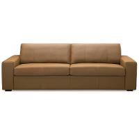 Sofá 3 Lugares Para Sala De Estar Living 205cm Aurora L06 Couro Marrom Claro - Lyam Decor - 2