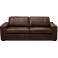 Sofá 3 Lugares Para Sala De Estar Living 205cm Aurora L06 Couro Marrom Café - Lyam Decor - 3