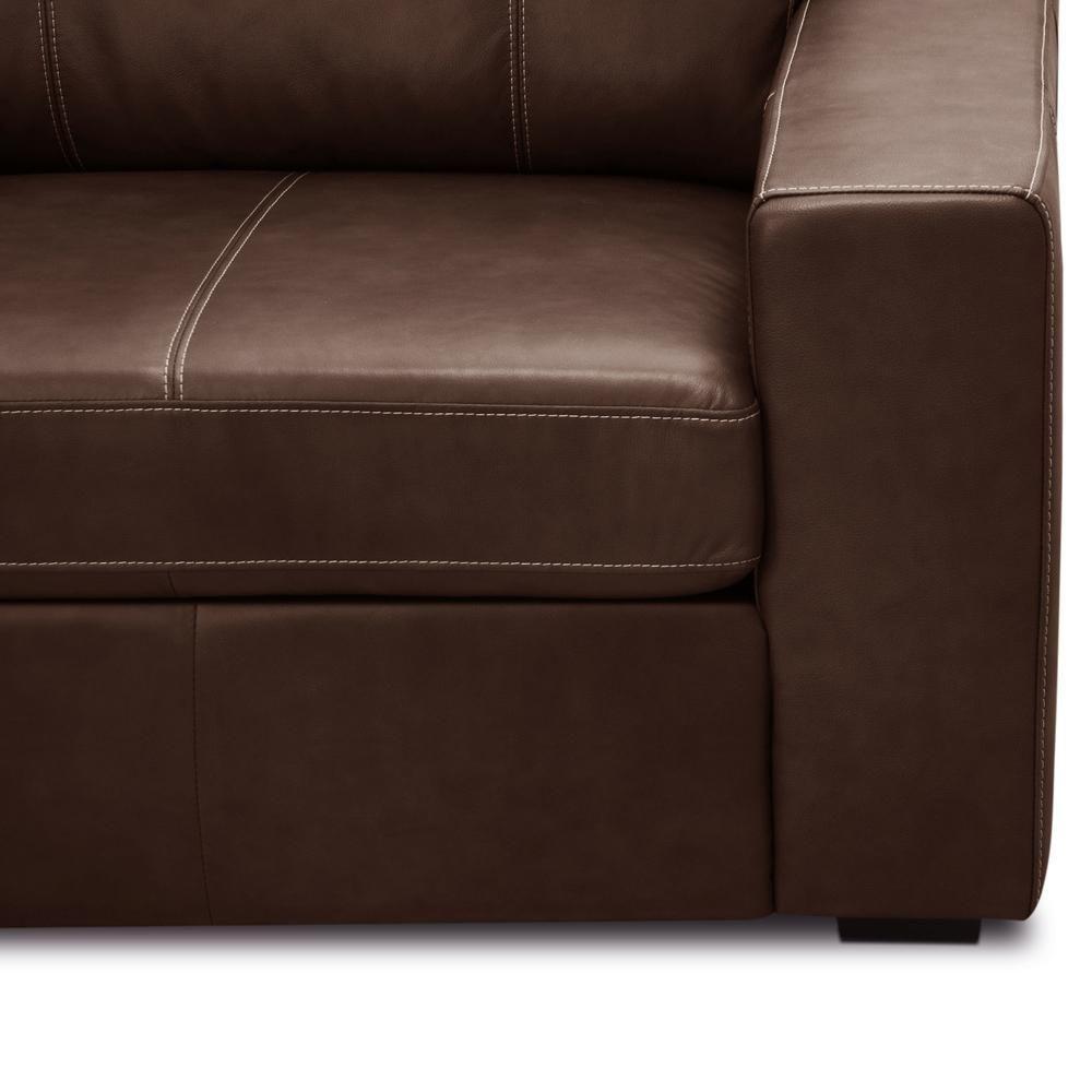 Sofá 2 Lugares Para Sala De Estar Living 150cm Aurora L06 Couro Marrom Café - Lyam Decor - 9