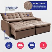 Sofá Sem Caixa Retrátil 1,80m Softgel Celeste Velusoft Castor Cama Inbox - 3