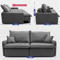 Sofá Sem Caixa Retrátil 1,60m Softgel Luna Velusoft Cinza Cama Inbox